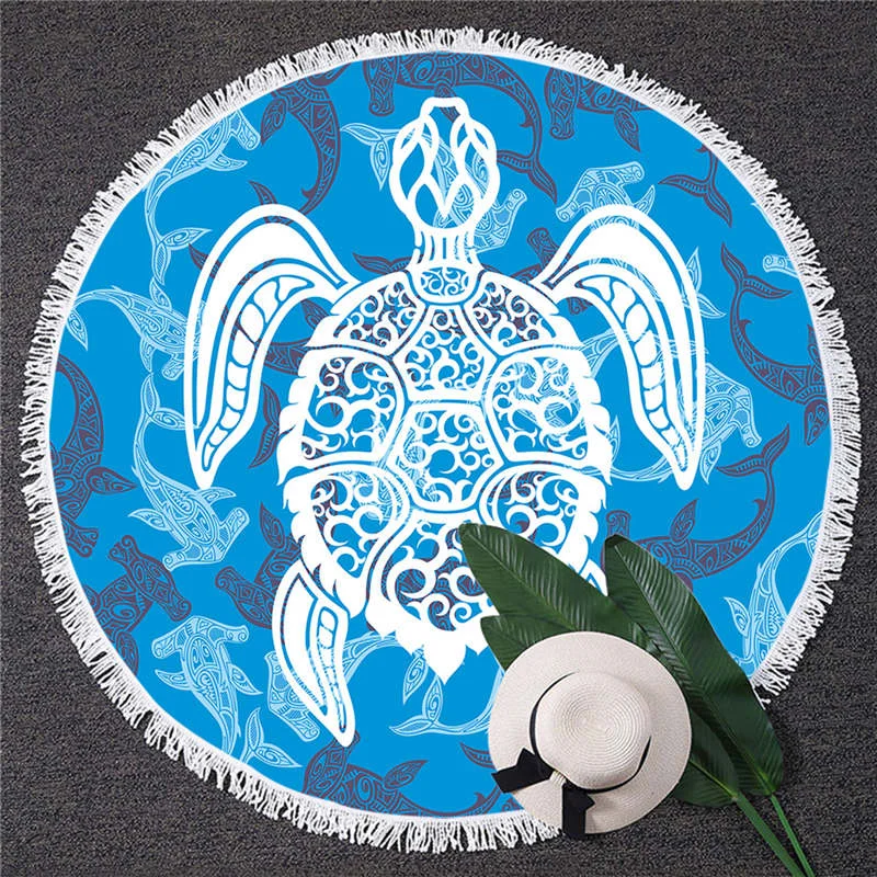 Détails de la Serviette de Plage Tortue Ronde - India