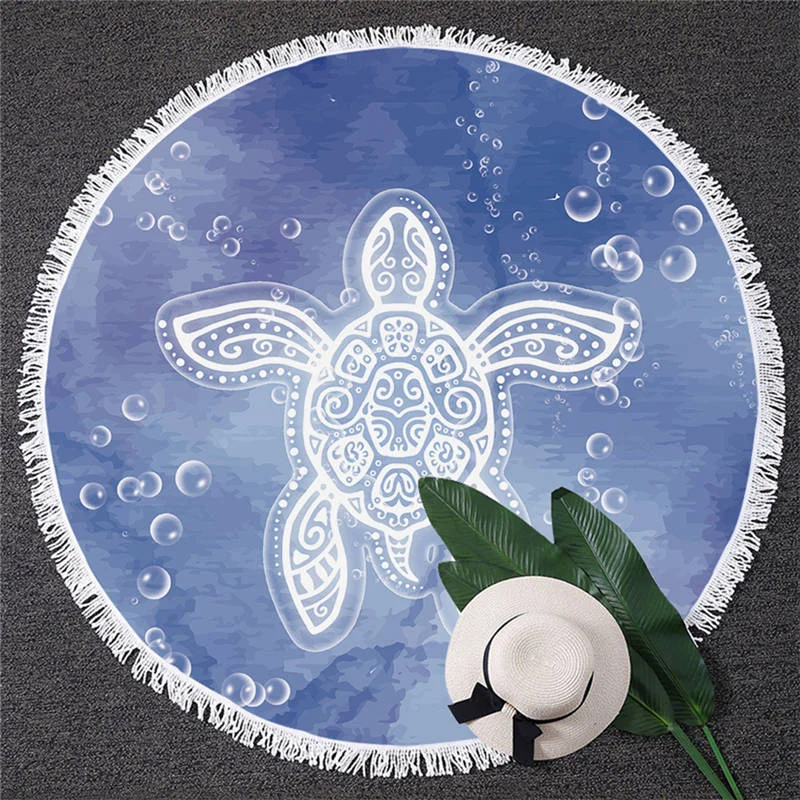 Serviette de Plage Tortue Ronde - India en utilisation