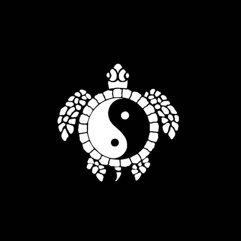 Sticker Tortue Yin Yang sur une voiture