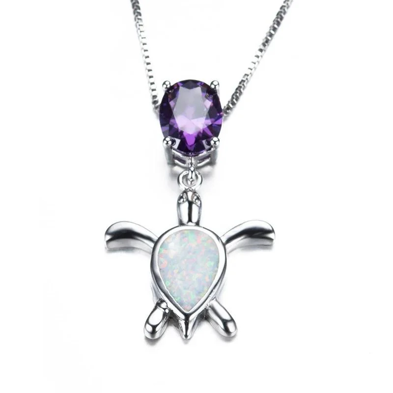 Pendentif Tortue Violetta en Argent