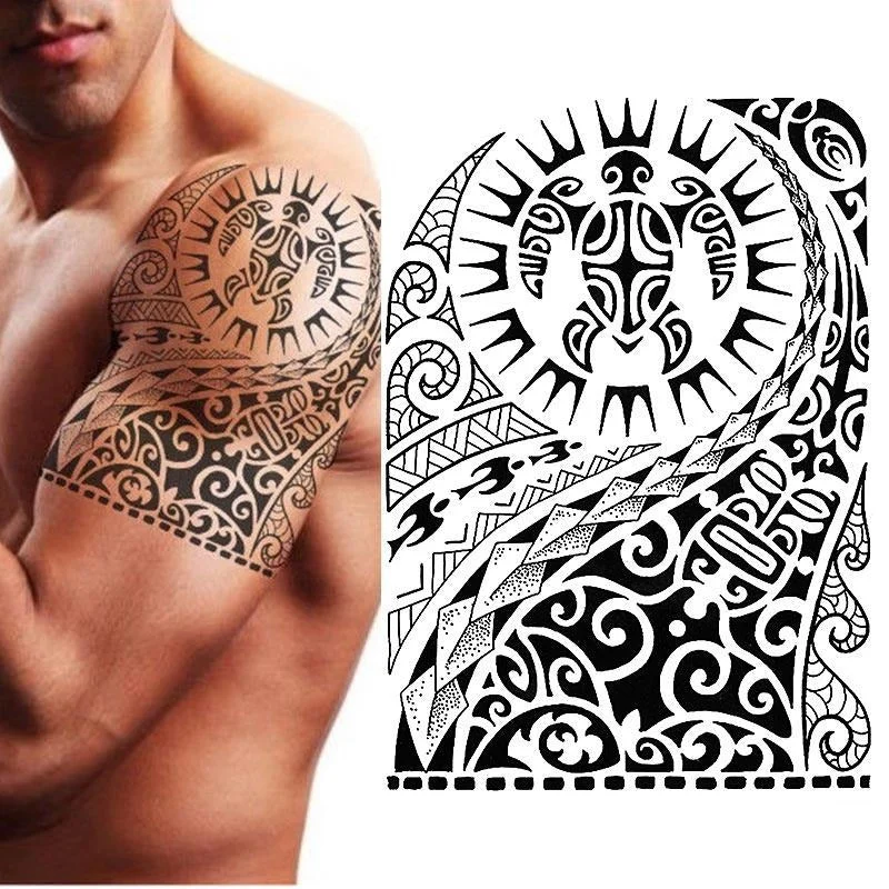 Tatouage Temporaire Tortue Polynésien