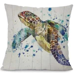 Housse Coussin Tortue - Peinture