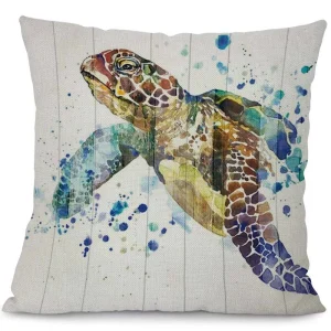 Housse Coussin Tortue - Peinture