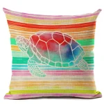 Housse Coussin Tortue - Arc-en-Ciel