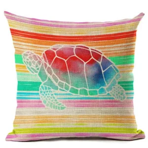 Housse Coussin Tortue - Arc-en-Ciel