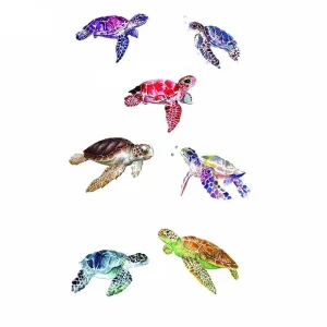Tatouage Temporaire Tortue Marine (7 pcs)