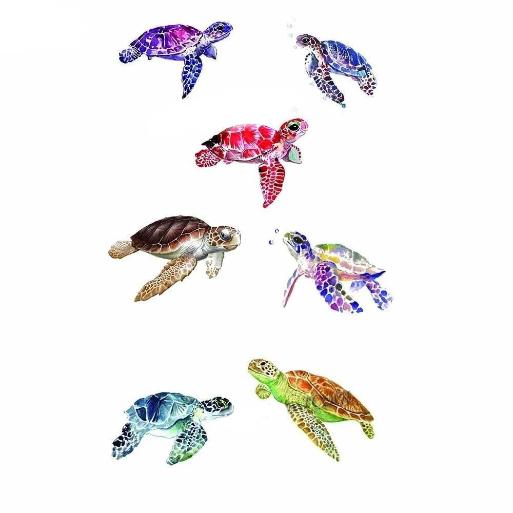 Tatouage Temporaire Tortue Marine (7 pcs)