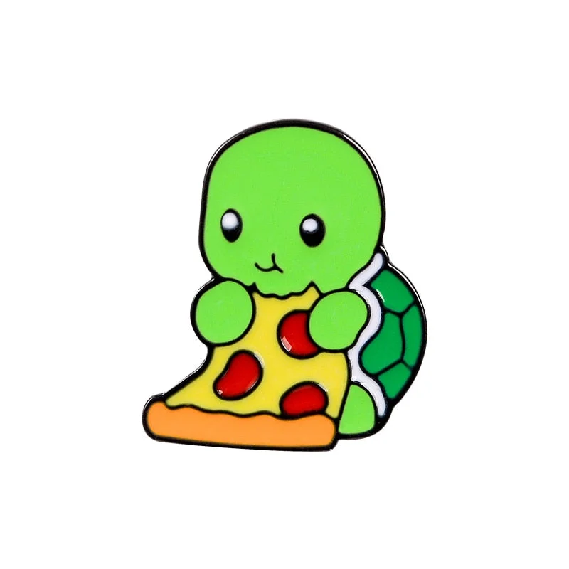 Pin's Tortue - Introvert sur fond coloré