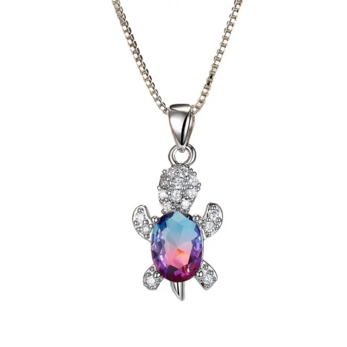 Collier Tortue en Opale Multicolore