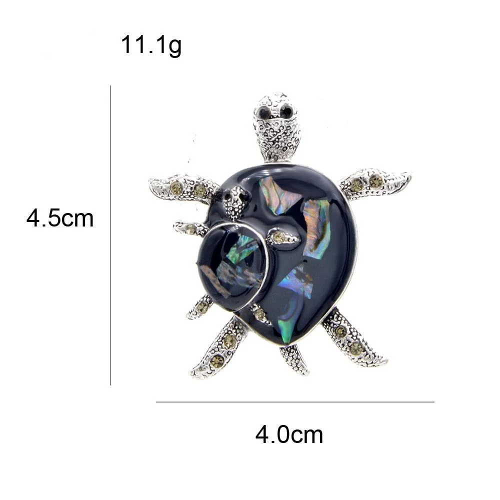 Broche Tortue Nacre Noir Détail