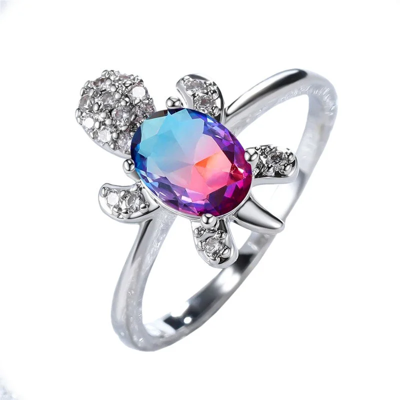 Bague Tortue Multicolore en Opale
