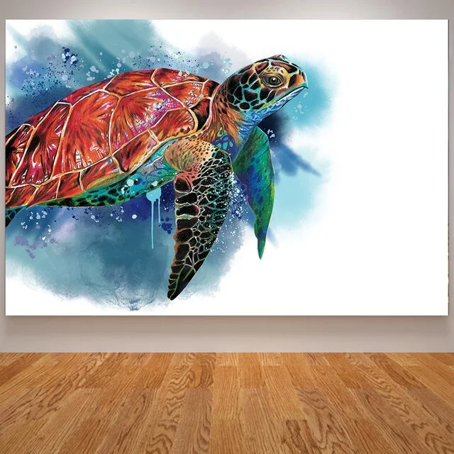 Poster Tortue en toile Premium