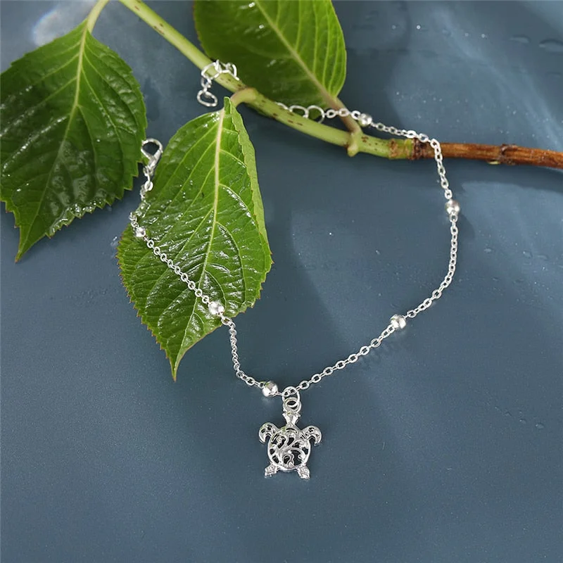Bracelet de Cheville Tortue porté