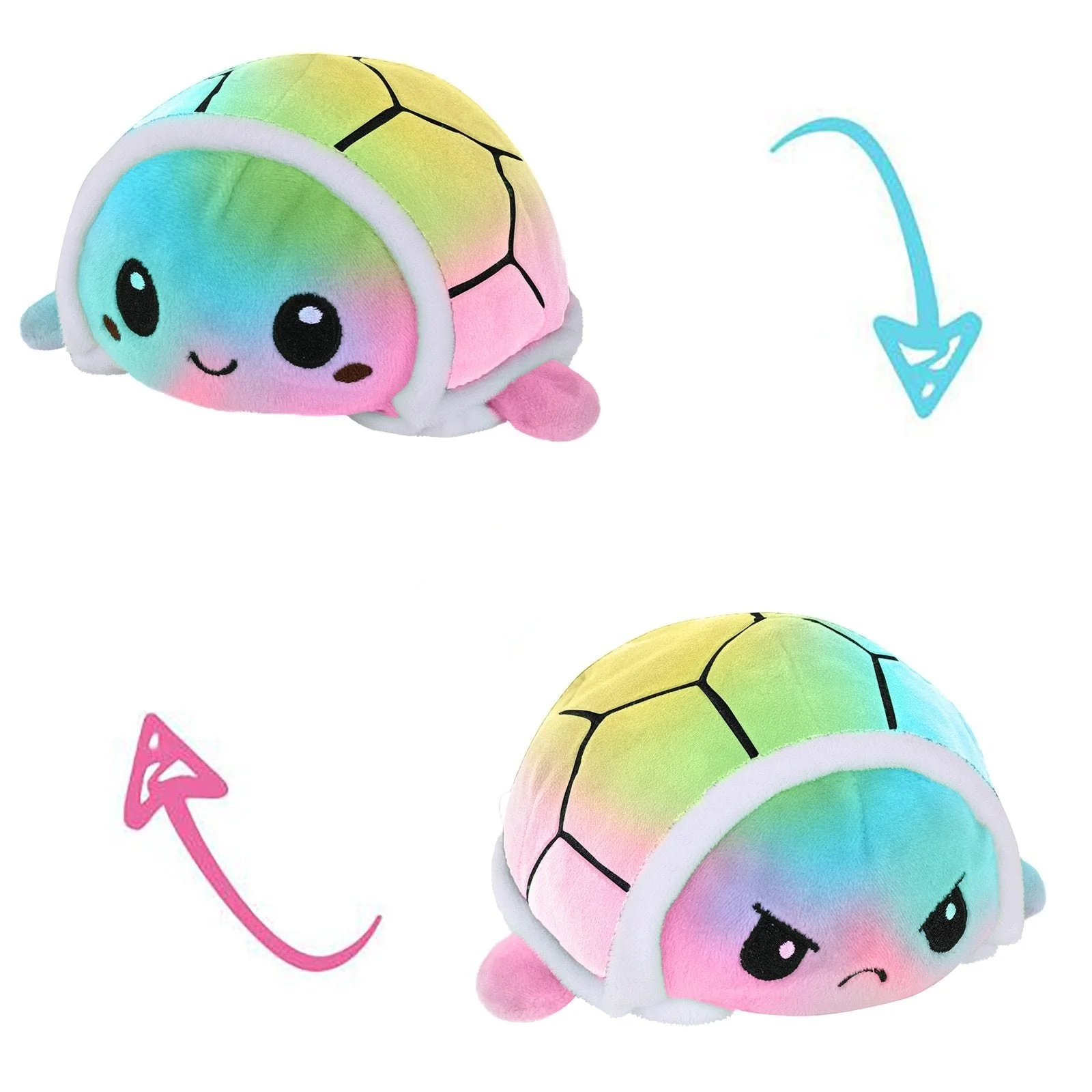 Peluche Tortue Réversible Arc-en-Ciel