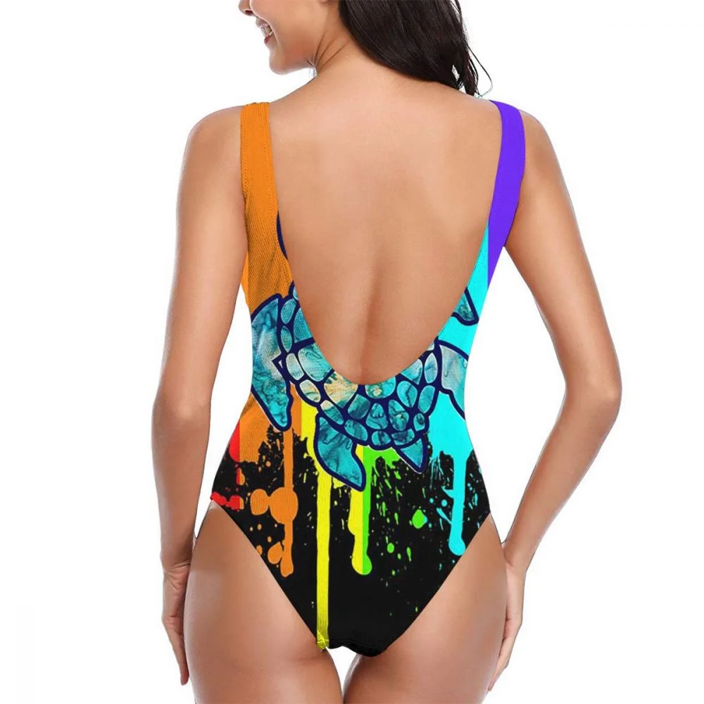Maillot de Bain Tortue Peinture - Design Unique