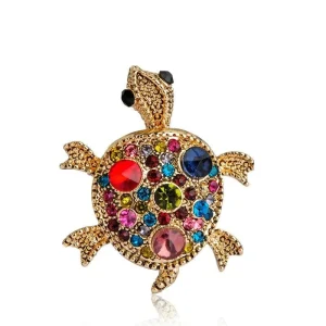Broche Tortue - Multicolore Or