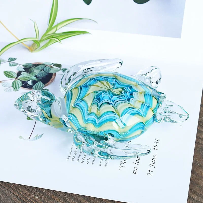 Figurine Tortue en Verre Soufflé