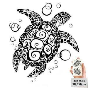 Tatouage Temporaire Tortue Tourbillonante (2 pcs)