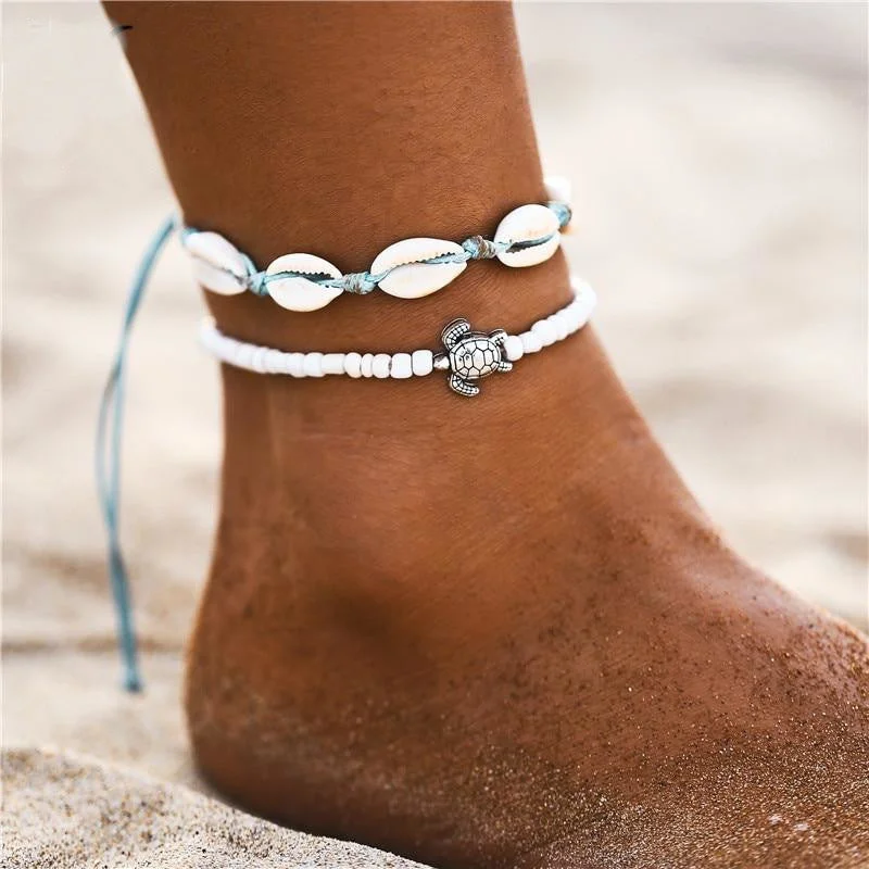 Bracelet Cheville Tortue en Acrylique