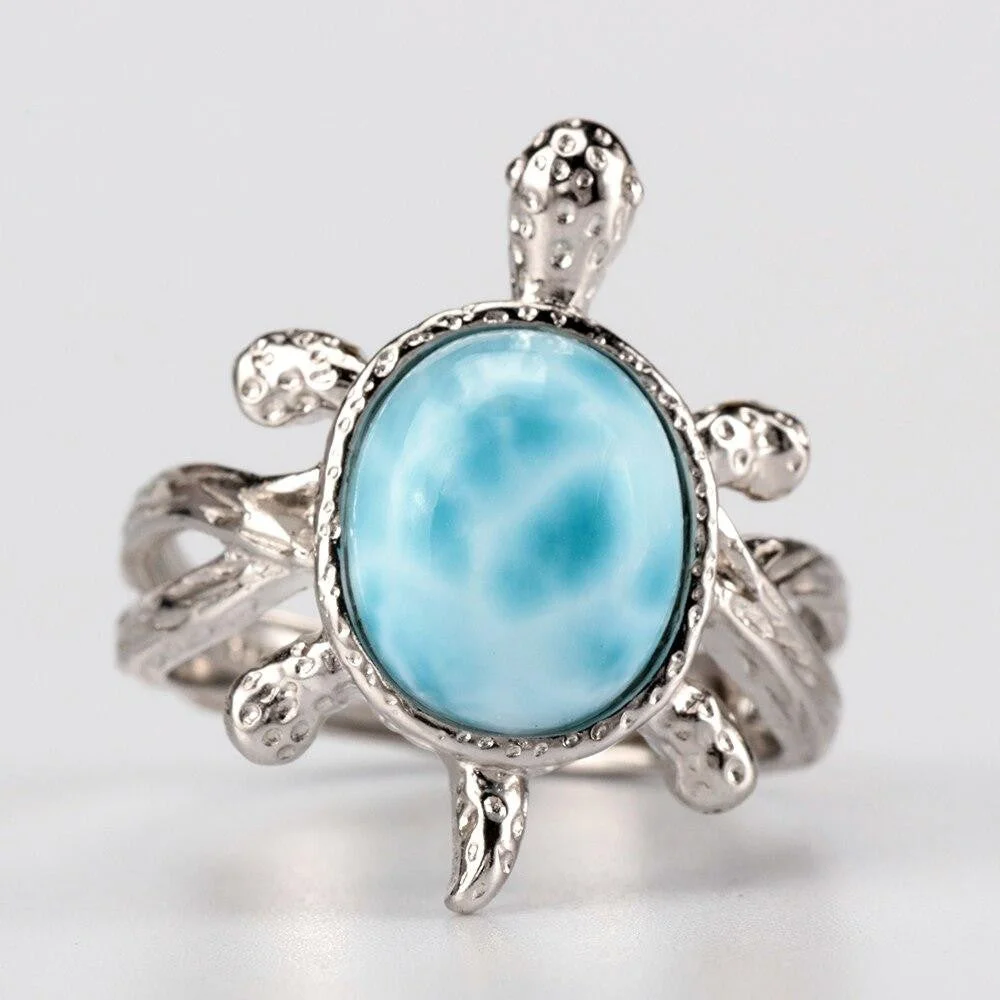 Bague Tortue Terrestre - Détails en Argent
