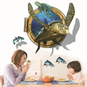 Sticker Rond Tortue - Echappée