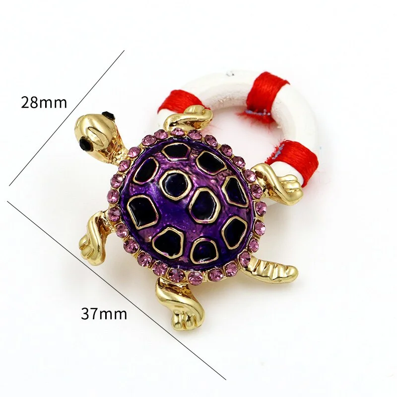 Broche Tortue Violetta Or