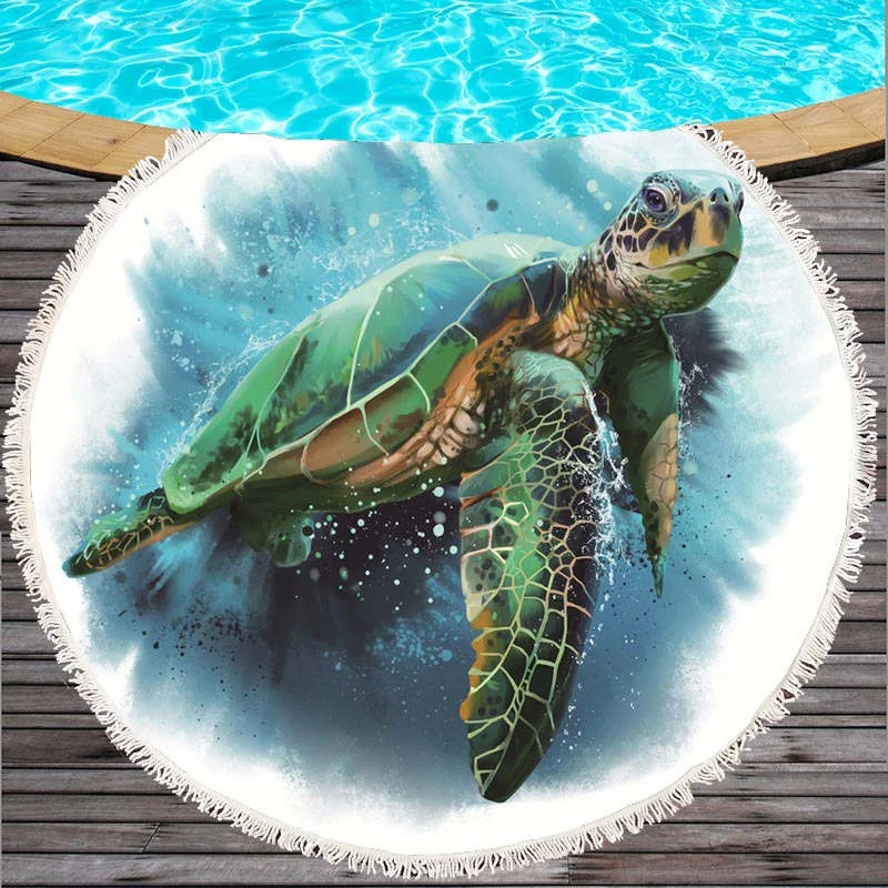 Serviette de Plage Tortue Ronde