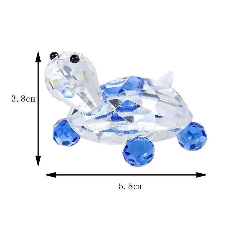 Figurine Tortue CrystalBlue en Cristal K9