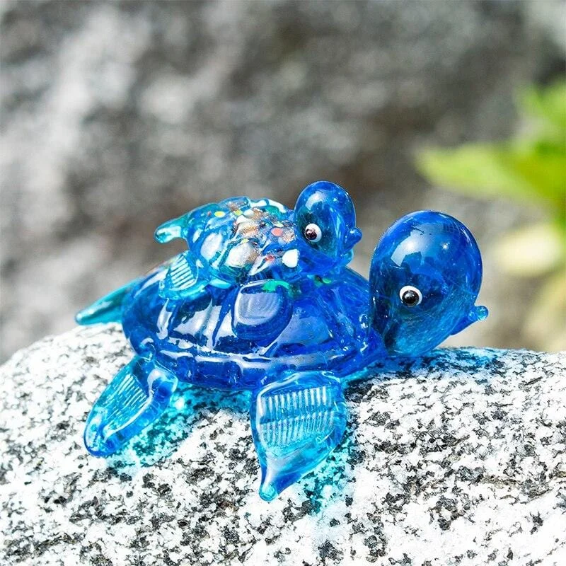 Figurine Tortue en Verre Artisanale
