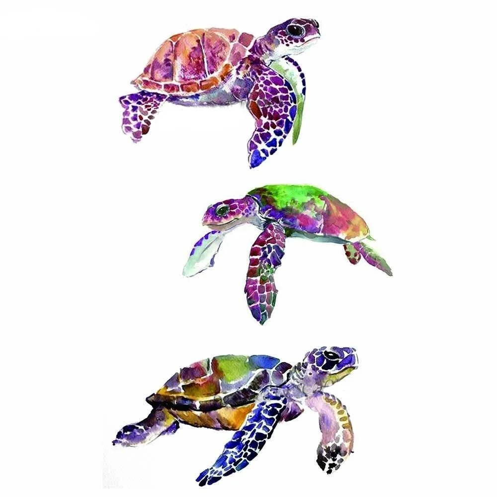 Tatouage Temporaire Tortue Violet