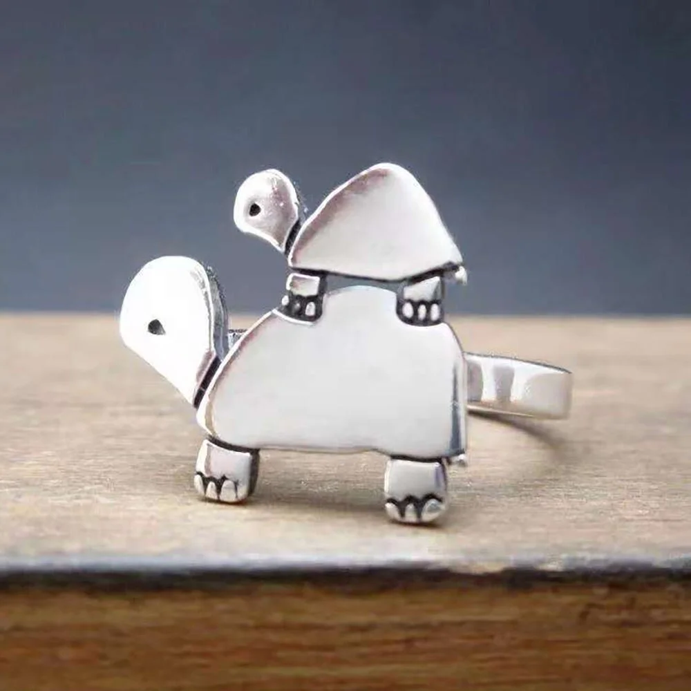 Bague Tortue Mère et Bébé