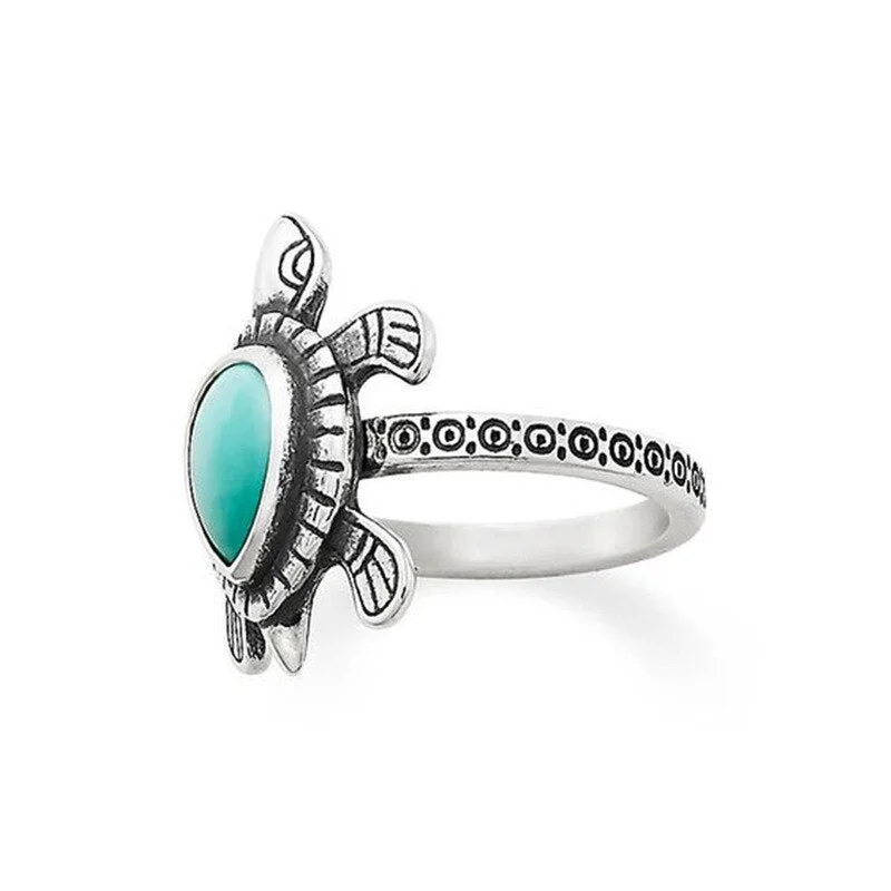 Bague Tortue - Eau Turquoise
