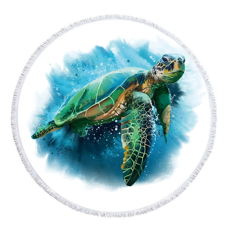 Serviette de Plage Tortue Ronde