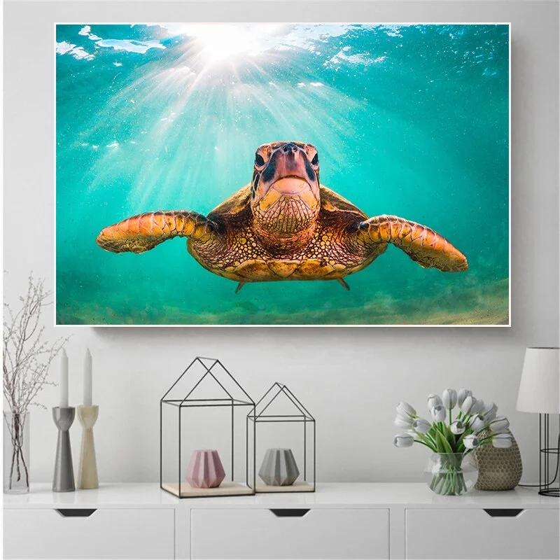 Affiche Tortue de Mer - Turquoise – Image 2