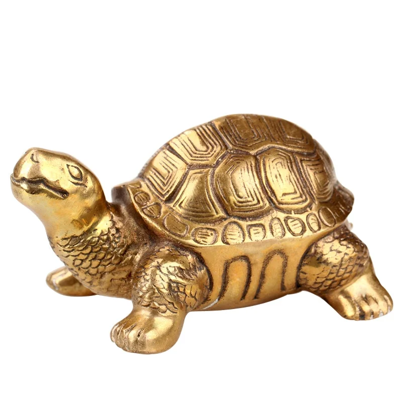 Figurine Tortue de Terre en Cuivre et Bronze