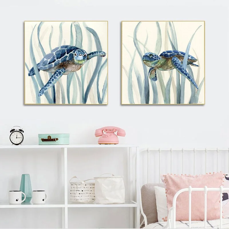 Poster Tortue Plantes