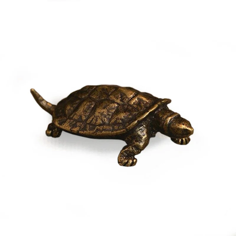 Figurine Tortue Antique en Cuivre