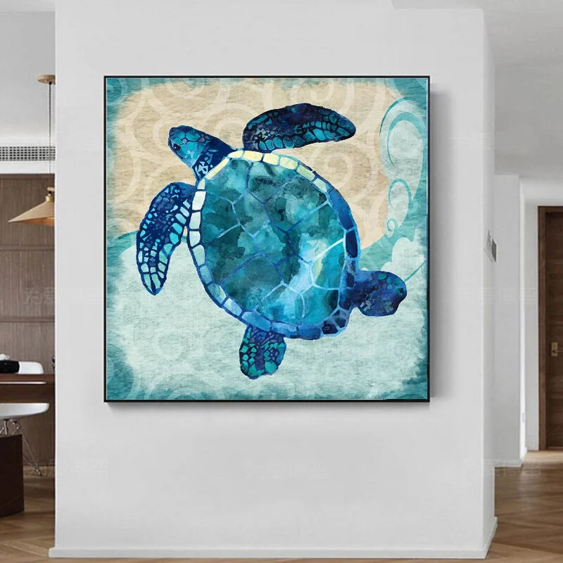 Détails du Poster Tortue Aquarelle - Old Style
