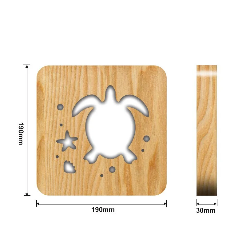 Lampe Tortue Décorative en Bois