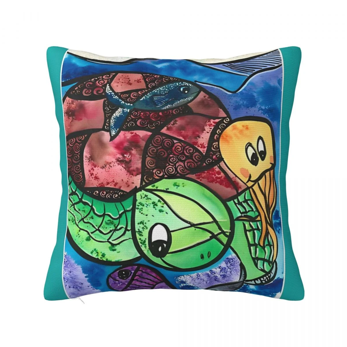Détails de la Housse de Coussin Tortue