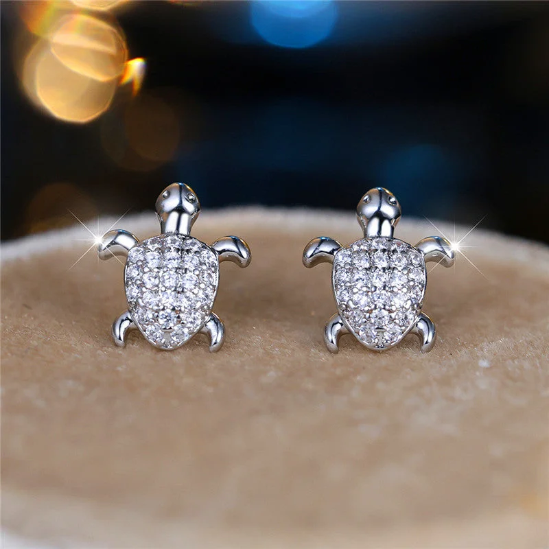 Boucles d'Oreilles Tortue de Mer en Argent