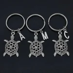Porte-clé Tortue Pesonnalisé - Initial prénom (au choix)