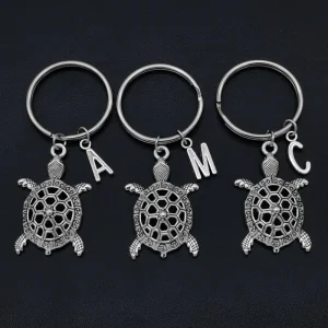 Porte-clé Tortue Pesonnalisé - Initial prénom (au choix)