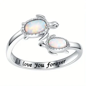 Bague Tortue - Maman je t'aime""