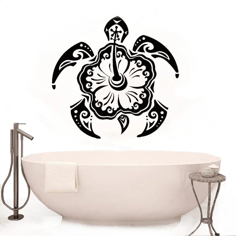 Sticker Tortue Fleur Tahitienne
