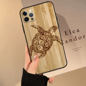 Coque Tortue Effet Bois - Compatible tous iPhone