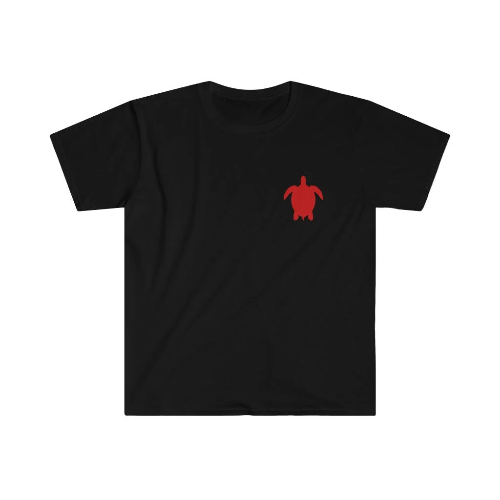 T-shirt Tortue sur le Coeur - Rouge en extérieur