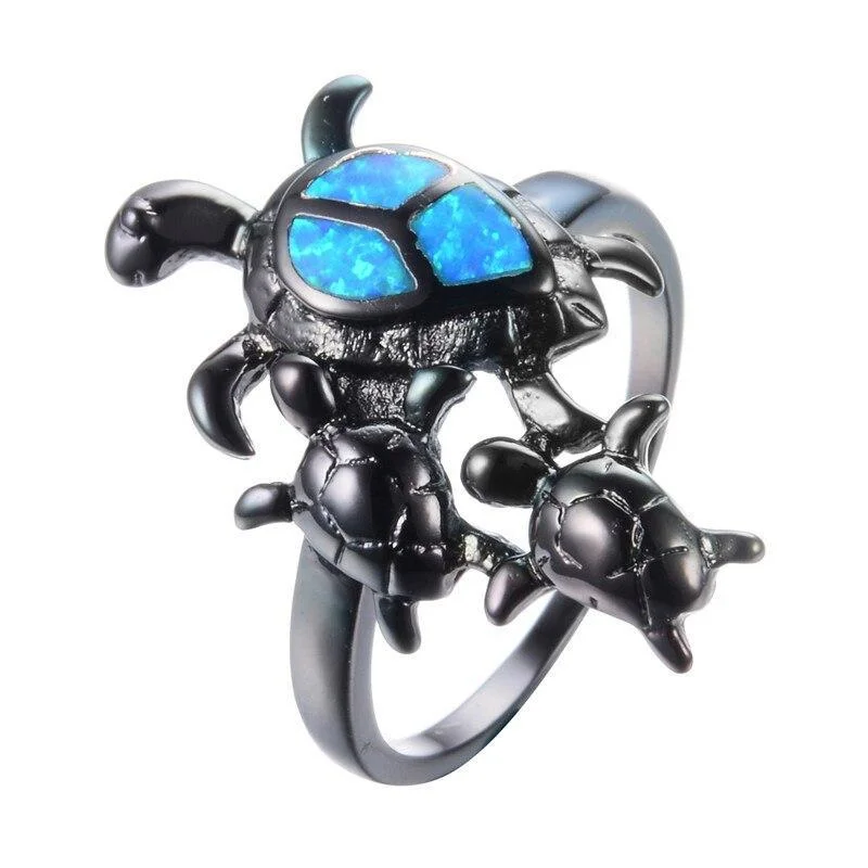 Bague Tortue - Famille tortue (Acier)