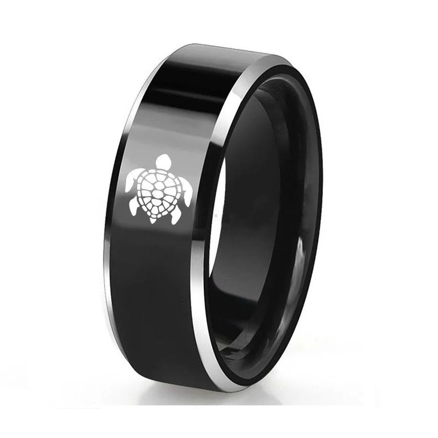 Bague Tortue Homme en Tungstène