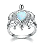 Bague Tortue - Pierre turquoise (Acier)